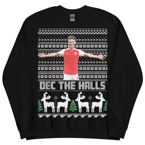 Black Declan Rice Christmas Jumper Dec The Halls Arsenal