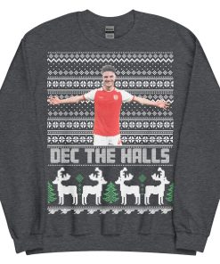 Dark Grey Declan Rice Christmas Jumper Dec The Halls Arsenal