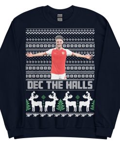 Navy Declan Rice Christmas Jumper Dec The Halls Arsenal