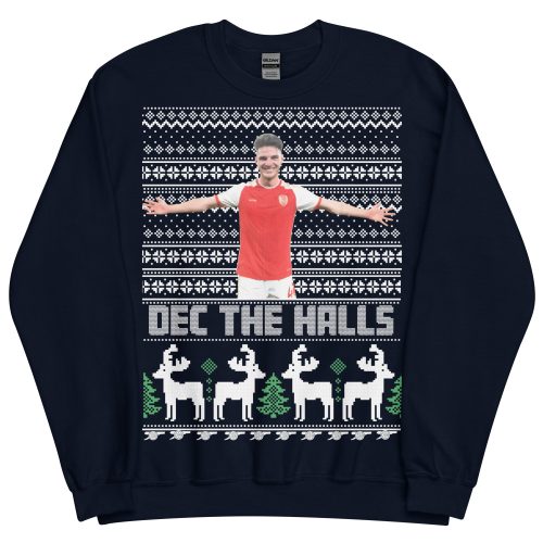 Navy Declan Rice Christmas Jumper Dec The Halls Arsenal