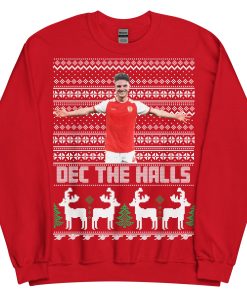 Red Declan Rice Christmas Jumper - Dec The Halls