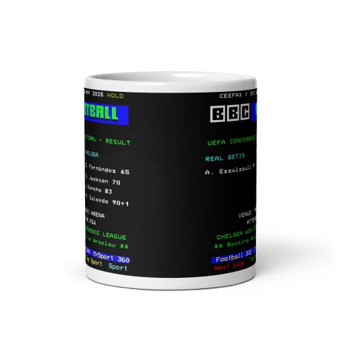 Chelsea UEFA Conference League Final Ceefax Mug 2025