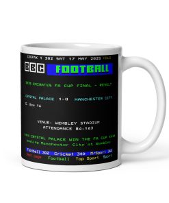 Crystal Palace 2025 FA Cup Final Ceefax Mug Man City