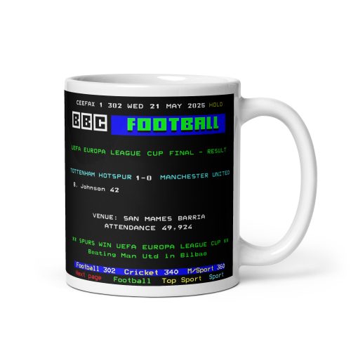 Tottenham Europa League Final Ceefax Mug UEFA Cup 2025