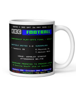 Sunderland Play Off Final Winners Ceefax Mug 2025
