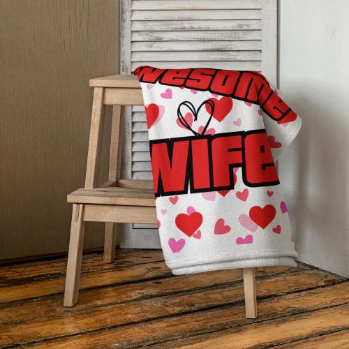 I Love My Awesome Wife Funny Beach Towel For Him