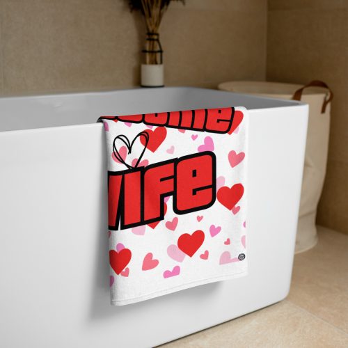I Love My Awesome Wife Funny Beach Towel For Him