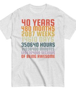 40th Birthday T Shirts 40 Years Of Being Awesome Gift T-shirts