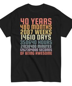 40th Birthday T Shirts 40 Years Of Being Awesome Gift T-shirts