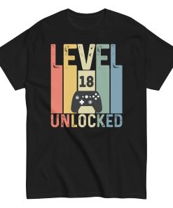 Level 18 Unlocked – 18th Birthday T-shirts for Gamers