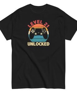 Level 21 Unlocked T-shirt 21st Birthday Gift T Shirts