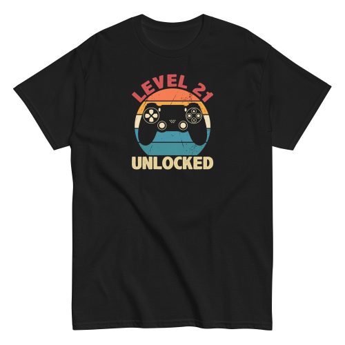 Level 21 Unlocked T-shirt 21st Birthday Gift T Shirts