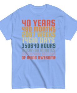 40th Birthday T Shirts 40 Years Of Being Awesome Gift T-shirts