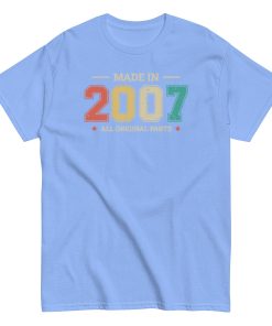 Made in 2007 All Original Parts T-shirt Birthday Gifts