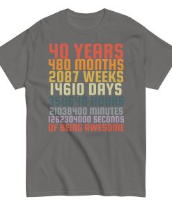 40th Birthday T Shirts 40 Years Of Being Awesome Gift T-shirts