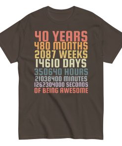 40th Birthday T Shirts 40 Years Of Being Awesome Gift T-shirts