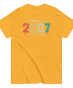 Made in 2007 All Original Parts T-shirt Birthday Gifts