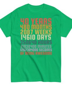 40th Birthday T Shirts 40 Years Of Being Awesome Gift T-shirts