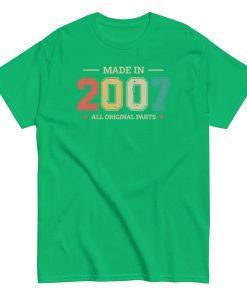 Made in 2007 All Original Parts T-shirt Birthday Gifts