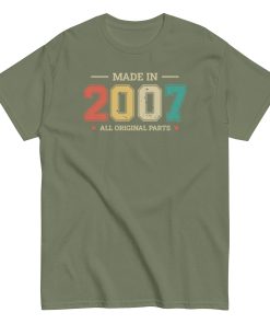 Made in 2007 All Original Parts T-shirt Birthday Gifts