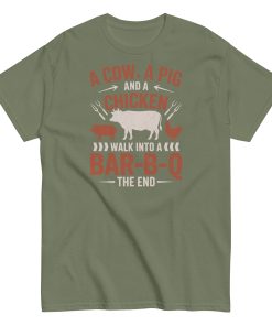 A Cow A Pig And a Chicken Funny BBQ T-shirts