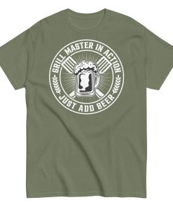 Grillmaster In Action Just Add Beer BBQ T-shirt