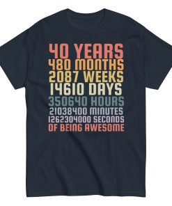 40th Birthday T Shirts 40 Years Of Being Awesome Gift T-shirts