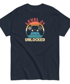 Level 21 Unlocked T-shirt 21st Birthday Gift T Shirts