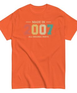 Made in 2007 All Original Parts T-shirt Birthday Gifts