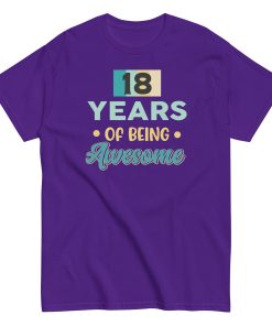 18 Years Of Being Awesome – 18th Birthday T-shirts