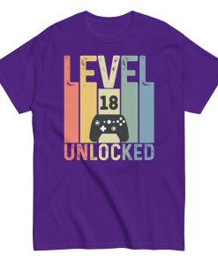 Level 18 Unlocked – 18th Birthday T-shirts for Gamers