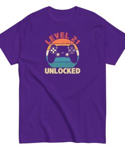 Level 21 Unlocked T-shirt 21st Birthday Gift T Shirts