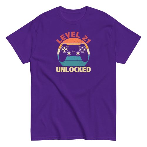 Level 21 Unlocked T-shirt 21st Birthday Gift T Shirts