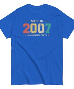 Made in 2007 All Original Parts T-shirt Birthday Gifts