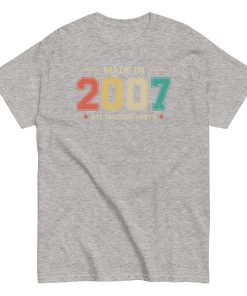 Made in 2007 All Original Parts T-shirt Birthday Gifts