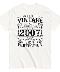 Vintage 2007 All Original Parts Birthday T-shirt