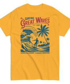 Surfing Great Waves Honolulu Hawaii T-shirt