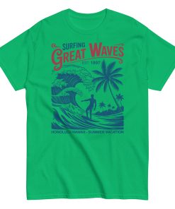 Surfing Great Waves Honolulu Hawaii T-shirt