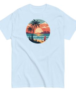 Retro Sunset Beach Surf T-shirt