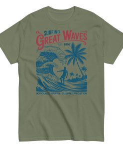 Surfing Great Waves Honolulu Hawaii T-shirt