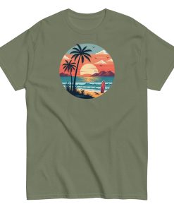 Retro Sunset Beach Surf T-shirt