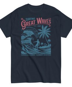 Surfing Great Waves Honolulu Hawaii T-shirt