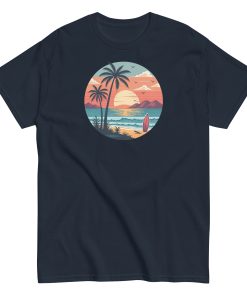 Retro Sunset Beach Surf T-shirt
