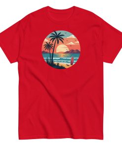 Retro Sunset Beach Surf T-shirt