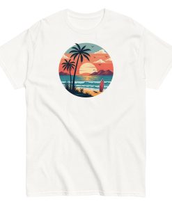 Retro Sunset Beach Surf T-shirt