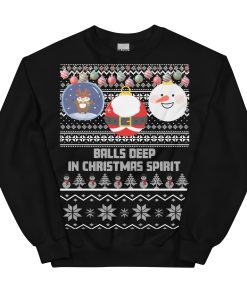 Balls Deep In Christmas Spirit Christmas Jumper Black