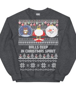 Balls Deep In Christmas Spirit Christmas Jumper Dark Grey