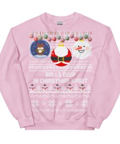 Balls Deep In Christmas Spirit Christmas Jumper Pink