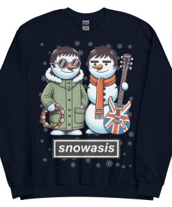 Snowasis Oasis Christmas Jumper Liam & Noel Gallagher Snowmen - Navy