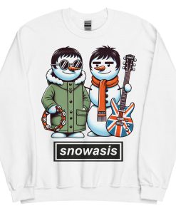 Snowasis Oasis Christmas Jumper Liam & Noel Gallagher Snowmen - White